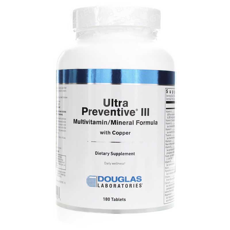 Douglas Laboratories Ultra Preventive III Multivitamin Tablets with Copper 180 Tablets