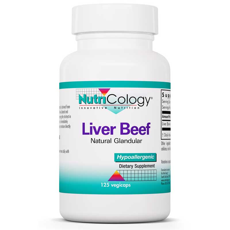 Nutricology Liver Beef Natural Glandular 125 Veg Capsules