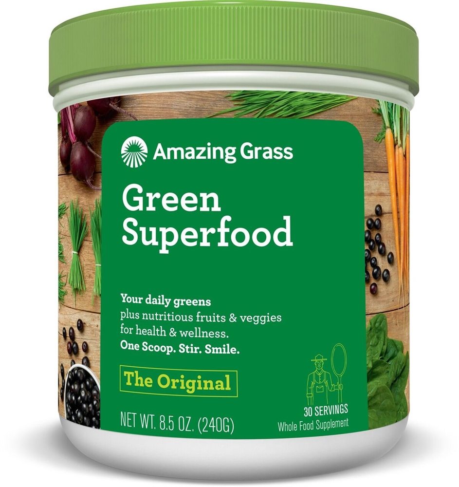 Amazing Grass - Green SuperFood All Natural Drink Powder 30 Servings Original - 8.5 oz.