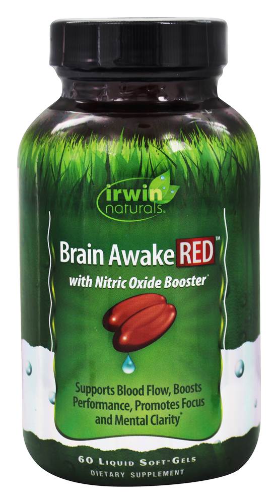 Irwin Naturals - Brain Awake RED with Nitric Oxide Booster - 60 Liquid Softgels