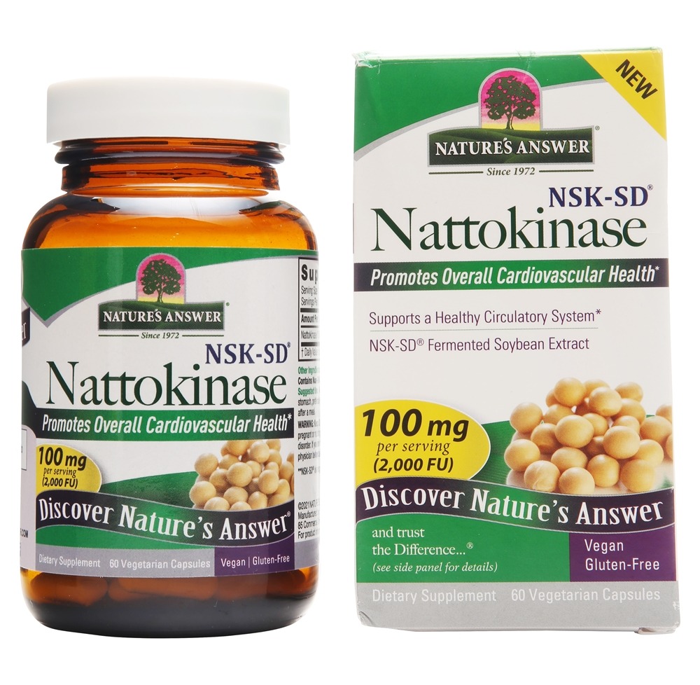 Nature's Answer - Nattokinase NSK-SD Cardiovascular Health 100 mg. - 60 Vegetarian Capsules