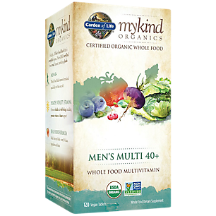 mykind Organics Whole Food Multivitamin for Men 40+ (120 Vegan Tablets)