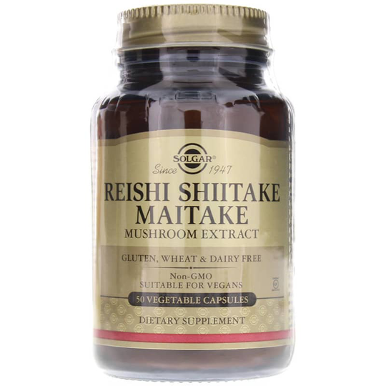 Solgar Reishi Shiitake Maitake Mushroom Extract 50 Veg Capsules