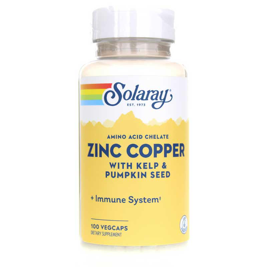 Solaray Zinc Copper 100 Veg Capsules