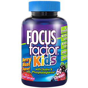 Focus Factor for Kids with Choline & Phosphatidylserine - Berry (60 Chewable Tablets)