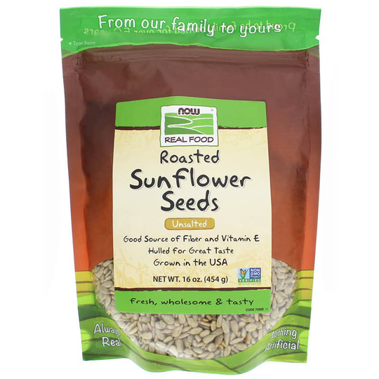 NOW Foods Roasted Sunflower Seeds Unsalted 16 Oz