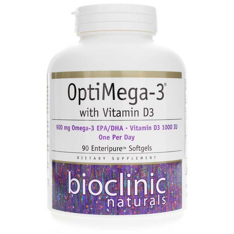 Bioclinic Naturals OptiMega-3 with Vitamin D3 1,000 IU 90 Softgels