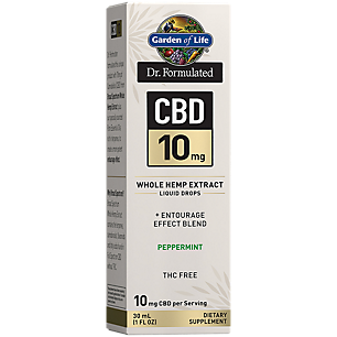 Dr. Formulated CBD Whole Hemp Extract Liquid Drops - 10 MG Per Serving - THC Free - Peppermint (1 fl oz)