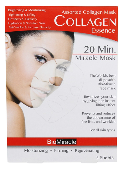 BioMiracle - 20 Minute Miracle Assorted Collagen Essence Facial Sheet Mask - 5 Count