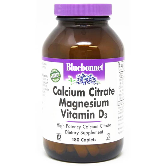 Bluebonnet Calcium Citrate Magnesium Vitamin D3 180 Caplets