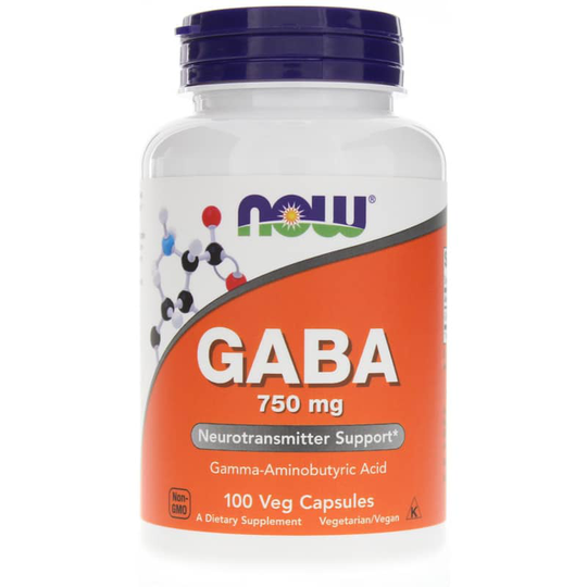 NOW Foods Gaba 750 Mg 100 Veg Capsules