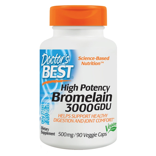 Doctor's Best - 3000 GDU Bromelain 500 mg. - 90 Vegetarian Capsules