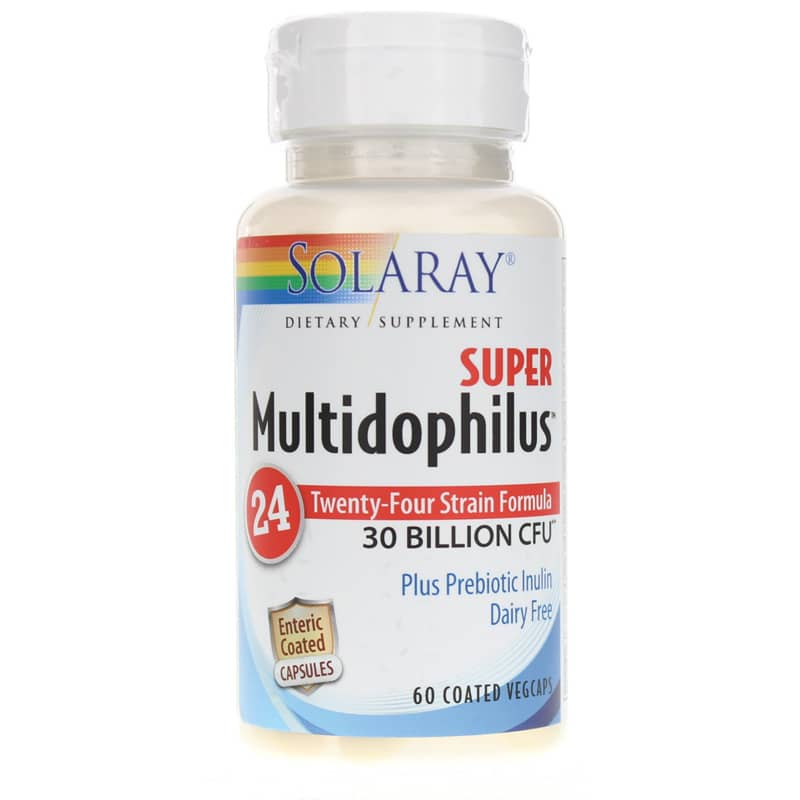 Solaray Super Multidophilus 24 Strain Formula, 30 Billion CFU 60 Enteric Coated Veg Capsules