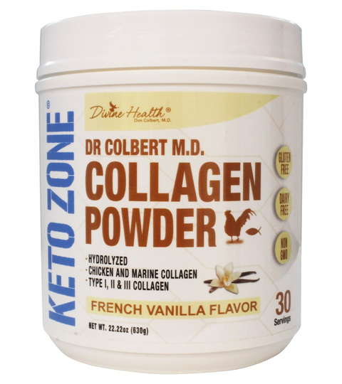 Divine Health - Dr. Colbert's Keto Zone Hydrolyzed Collagen Powder 30 Servings French Vanilla - 22.22 oz.