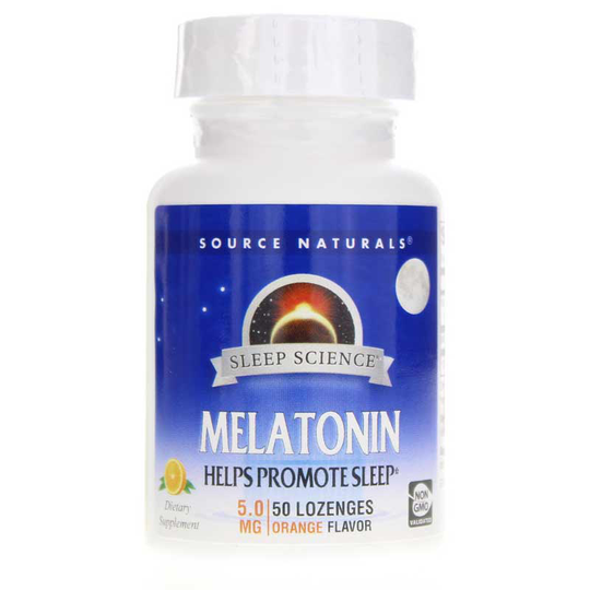 Source Naturals Sleep Science Melatonin 5 Mg Lozenges Orange 50 Lozenges