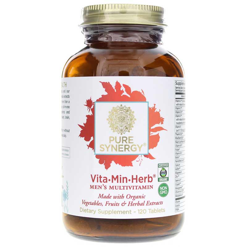 Pure Synergy Vita-Min-Herb Men's Multivitamin Tablets 120 Tablets