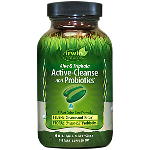 Active-Cleanse and Probiotics with Aloe & Triphala (60 Liquid Softgels)