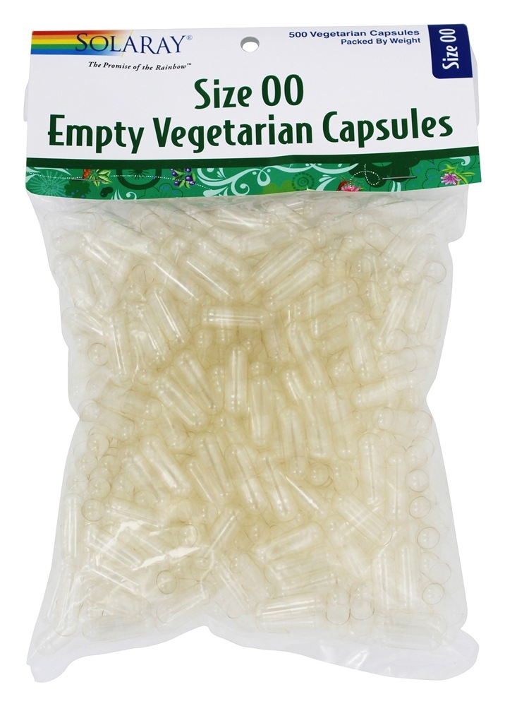Solaray - Empty Vegetarian Capsules Size 00 - 500 Vegetarian Capsules