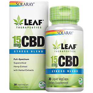 Leaf Therapeutics Full-Spectrum CBD Stress Blend - 15 MG (30 Liquid Vegetarian Capsules)