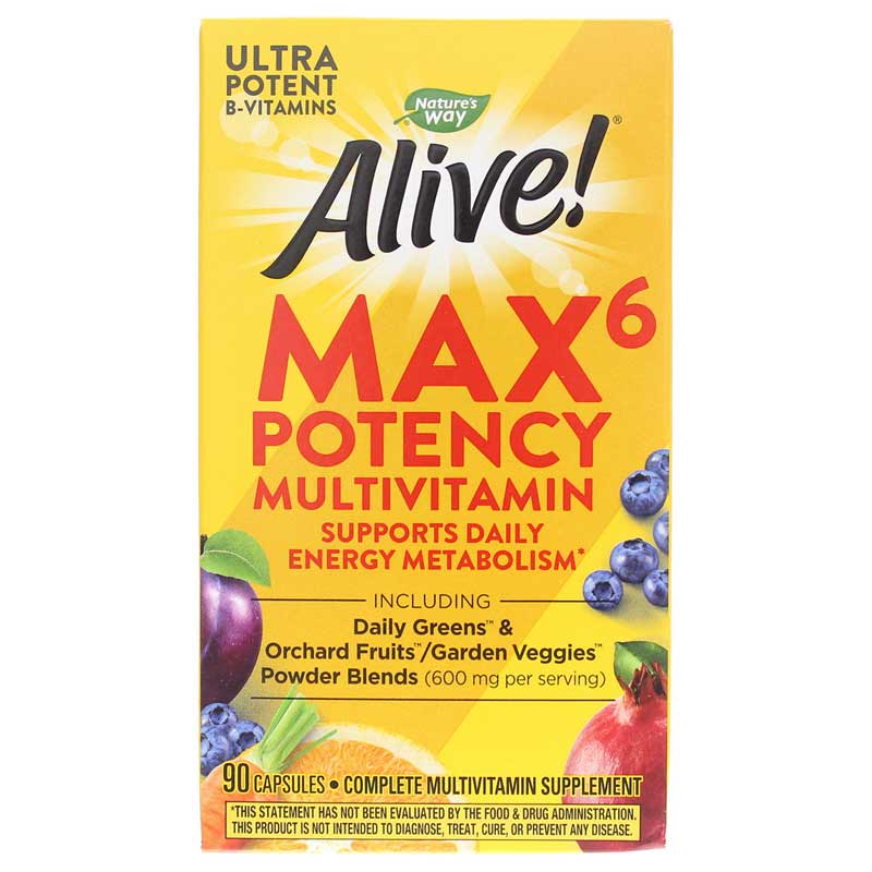 Natures Way Alive Max6 Daily Multi-Vitamin 90 Veg Capsules