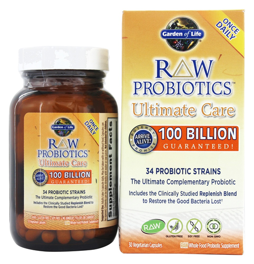 Garden of Life - Raw Probiotics Ultimate Care 34 Probiotic Strains 100 Billion CFU - 30 Vegetarian Capsules