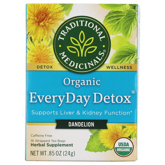 Traditional Medicinals - Organic EveryDay Detox Dandelion Herbal Tea - 16 Tea Bags