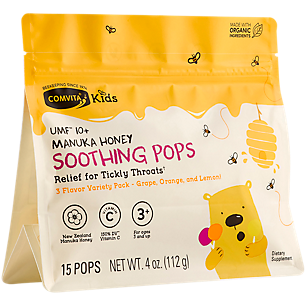 UMF 10+ Manuka Honey Soothing Pops - Throat & Immune Support with Vitamin C (15 Pops)