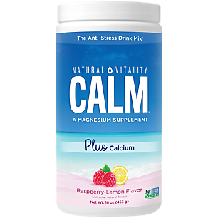 Natural Calm Magnesium Powder with Calcium - Raspberry-Lemon (113 Servings)
