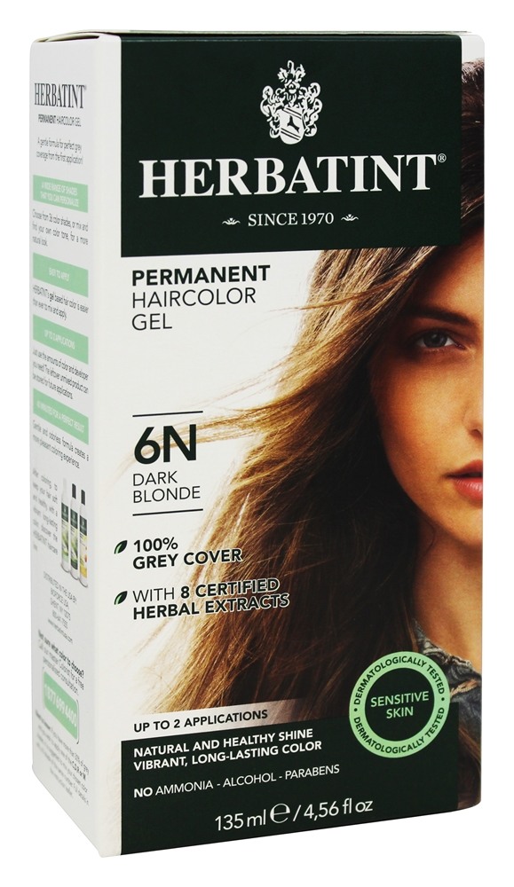 Herbatint - Herbal Haircolor Permanent Gel 6N Dark Blonde - 4.5 fl. oz.