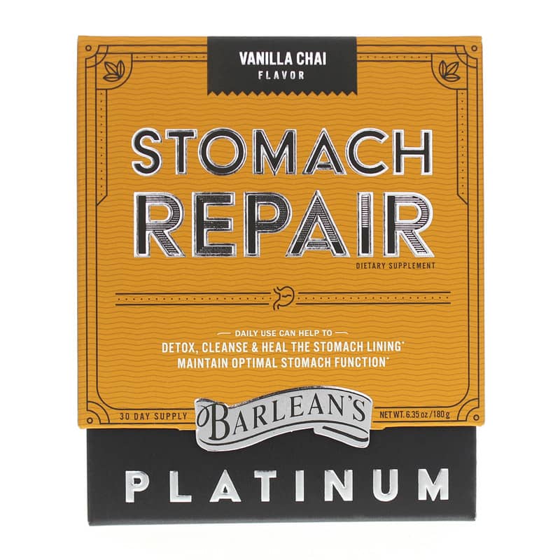 Barleans Organic Oils Stomach Repair Powder in Natural Vanilla Chai Flavor 6.35 Oz