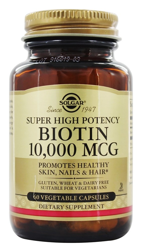 Solgar - Biotin Super High Potency 10000 mcg. - 60 Vegetarian Capsules