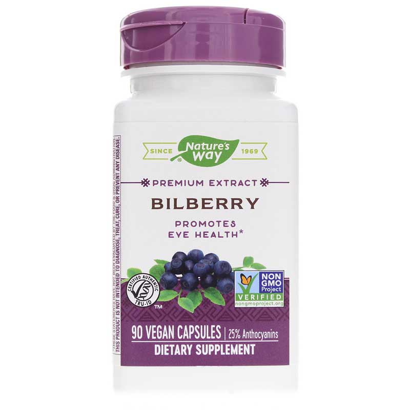 Natures Way Bilberry Standardized 90 Veg Capsules