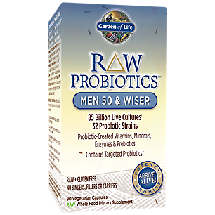 Raw Probiotics for Men 50 & Wiser - 85 Billion CFUs (90 Vegetarian Capsules)