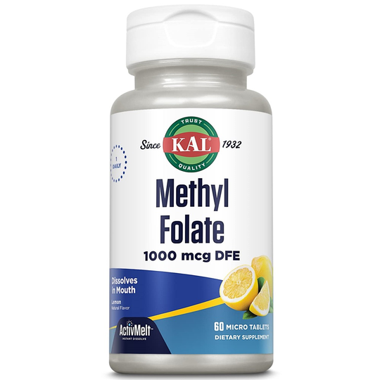 Kal - Methyl Folate Lemon 1000 mcg. - 60 Micro Tablets