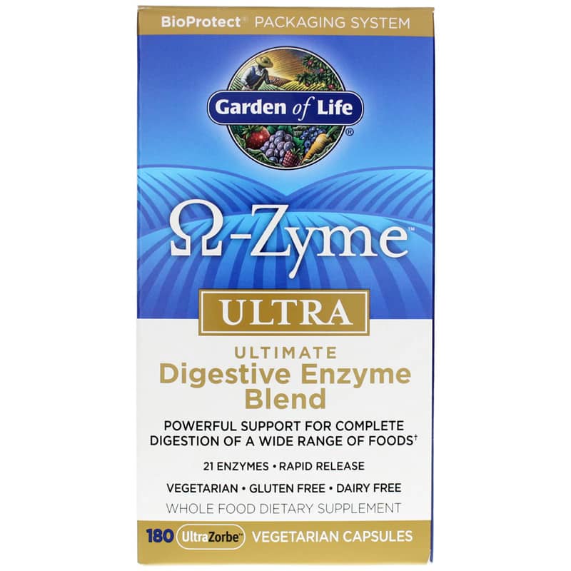 Garden of Life Omega-Zyme Ultra Digestive Enzyme Blend 180 Veg Capsules