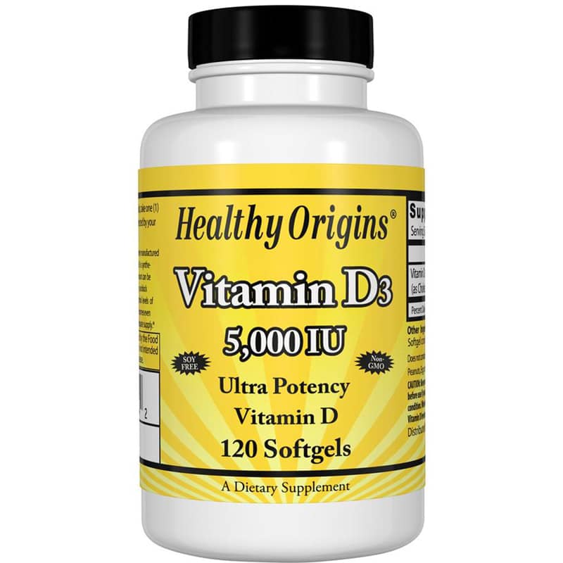Healthy Origins Vitamin D3 5,000 IU 120 Softgels