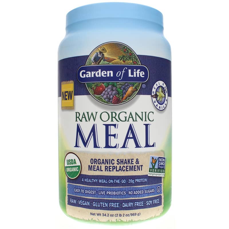 Garden of Life Raw Organic Meal Shake & Meal Replacement Vanilla 34.2 Oz