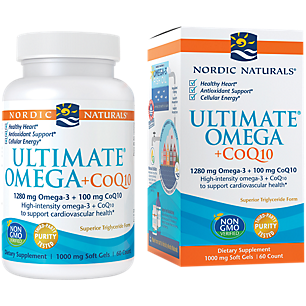 Ultimate Omega +CoQ10 - Supports Cardiovascular Health - 1280mg Omega-3 & 100mg CoQ10 (120 Softgels)
