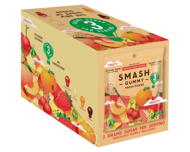 Smashmallow - Smashgummy Snackable Gummy Balloons Fresh Picked Fruity - 8 Bags