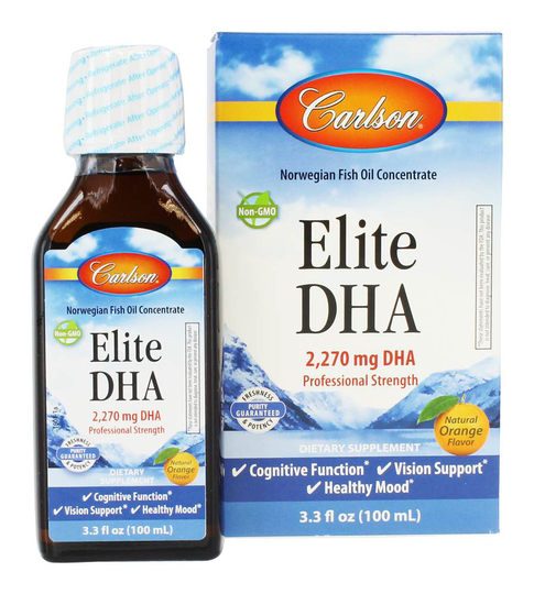 Carlson Labs - Elite DHA Norwegian Fish Oil Concentrate Natural Orange Flavor 2270 mg. - 3.3 fl. oz.