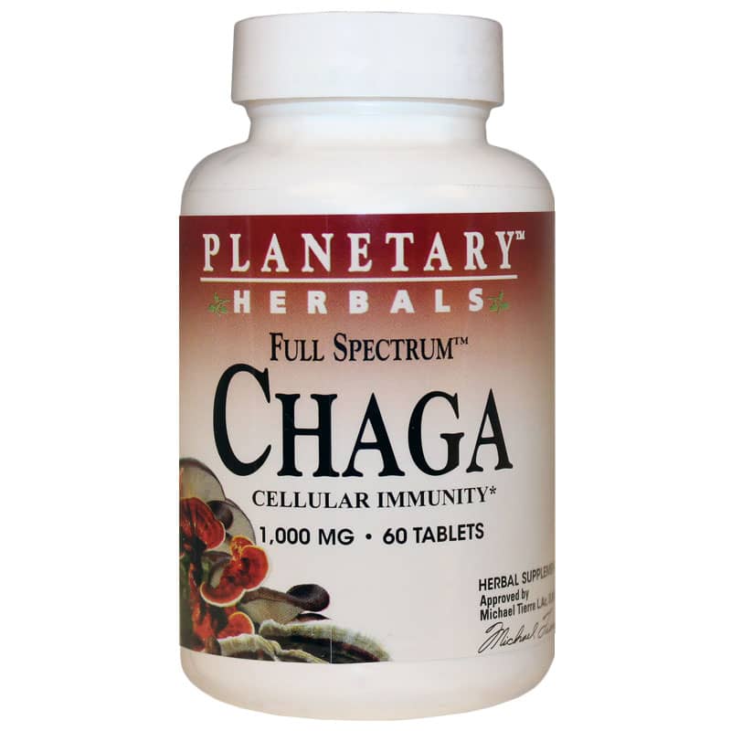Planetary Herbals Chaga 1000 Mg Full Spectrum 60 Tablets