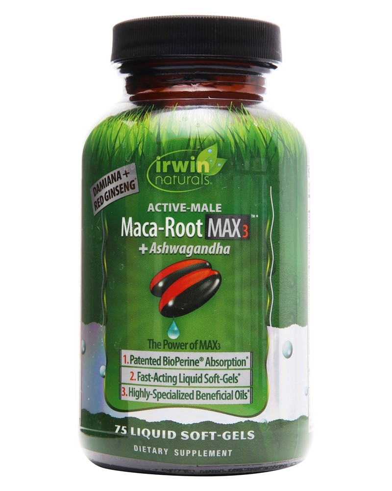 Irwin Naturals - Maca Root Max3 Ashwagandha - 75 Liquid Softgels