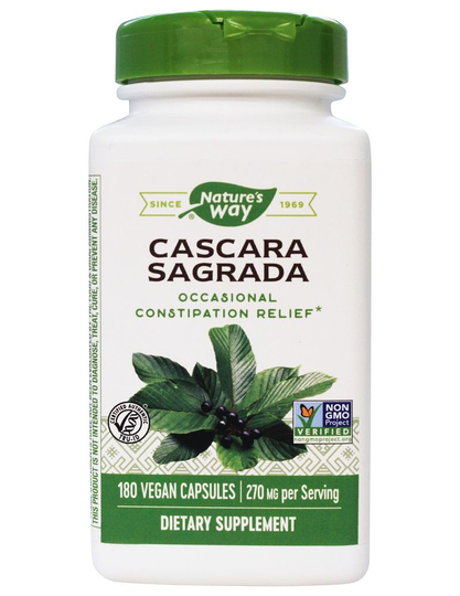 Nature's Way - Cascara Sagrada Occasional Constipation Relief 270 mg. - 180 Vegan Capsules
