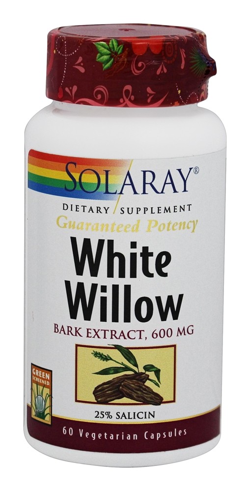 Solaray - White Willow Bark Extract 600 mg. - 60 Vegetarian Capsules