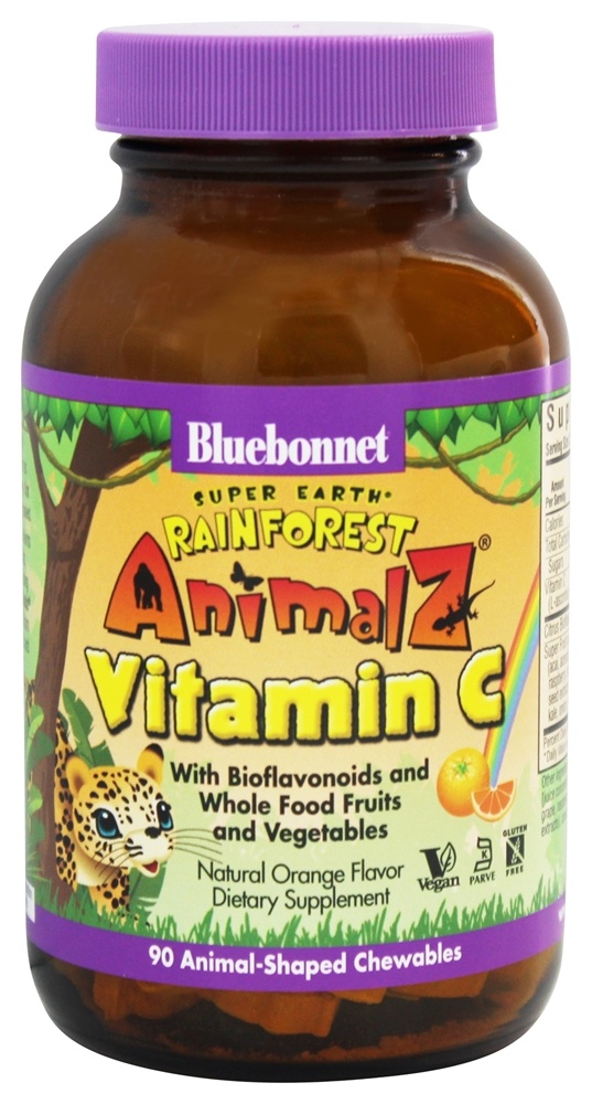 Bluebonnet Nutrition - Animalz Vitamin C Natural Orange Flavor - 90 Chewables