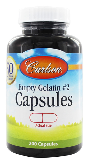 Carlson Labs - Empty Gelatin Capsules Size 2 - 200 Capsules