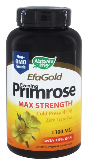 Nature's Way - Evening Primrose Oil High Potency EFA Gold with 10 GLA 1300 mg. - 120 Softgels