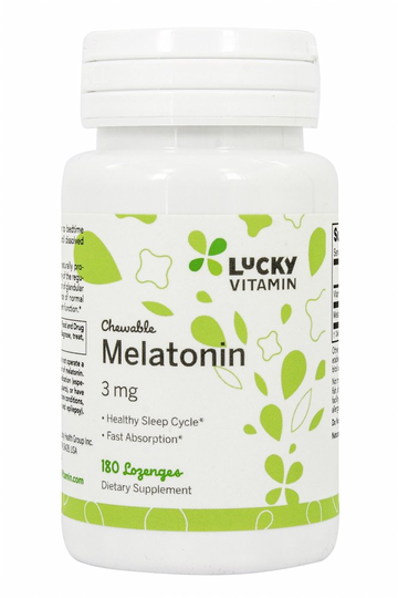 LuckyVitamin - Melatonin 3 mg. - 180 Chewable Lozenge(s)