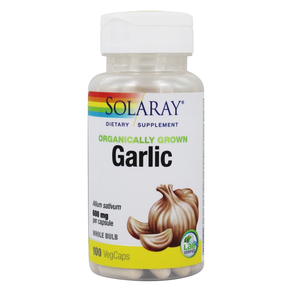Solaray - Garlic Organically Grown 600 mg. - 100 Vegetarian Capsules
