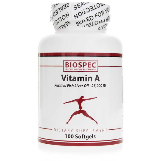 BioSpec Vitamin A 25,000 IU 100 Softgels